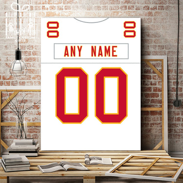 Kansas City Jersey Custom Canvas Print Wall Art for Boy Girl Men Women Football Personalized Canvas Art